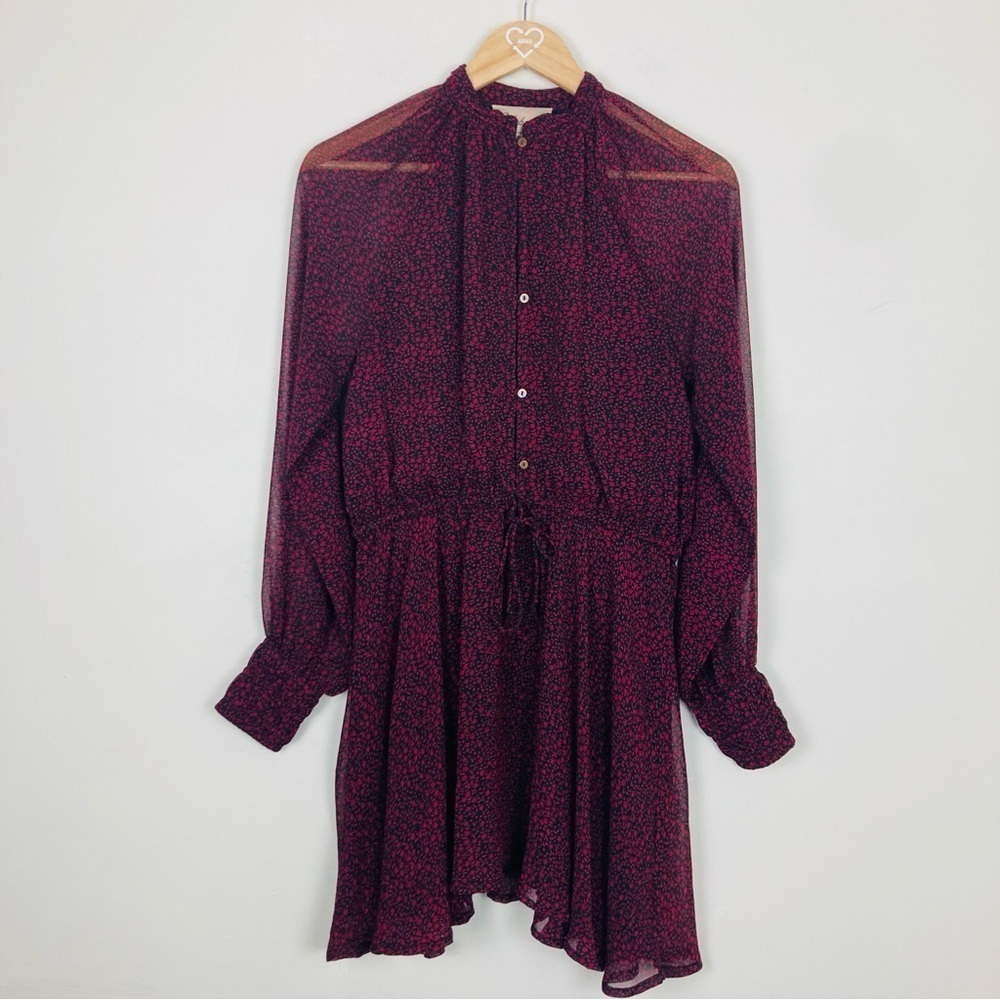 Cleobella red and black floral “Kelly” button front mini dress. Size Small. - Picture 7 of 12